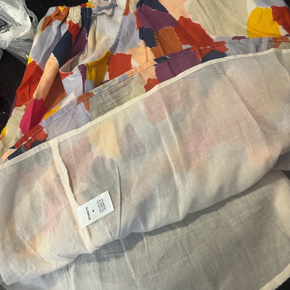 THML Multicolor Floral Halter Tiered Tank — Pink, Yellow, Orange, Purple, Navy - Picture 5 of 5